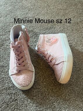 Pink Minnie Mouse High-Top Sneakers Sz 12